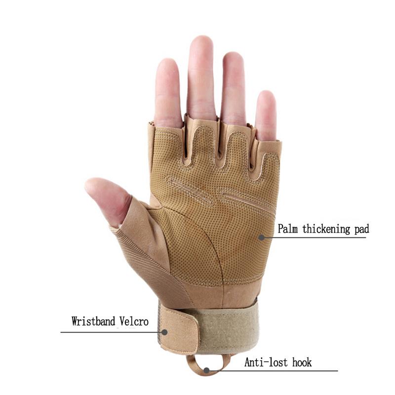 Tactical Half Finger Gloves Men's Army Military Combat Patrol Fingerless Outdoor Spring and Autumn