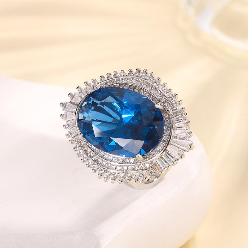 Jewelry Simulation Color Treasure Corundum High-End Jewelry Set Main Stone 15 * 20-13 * 18