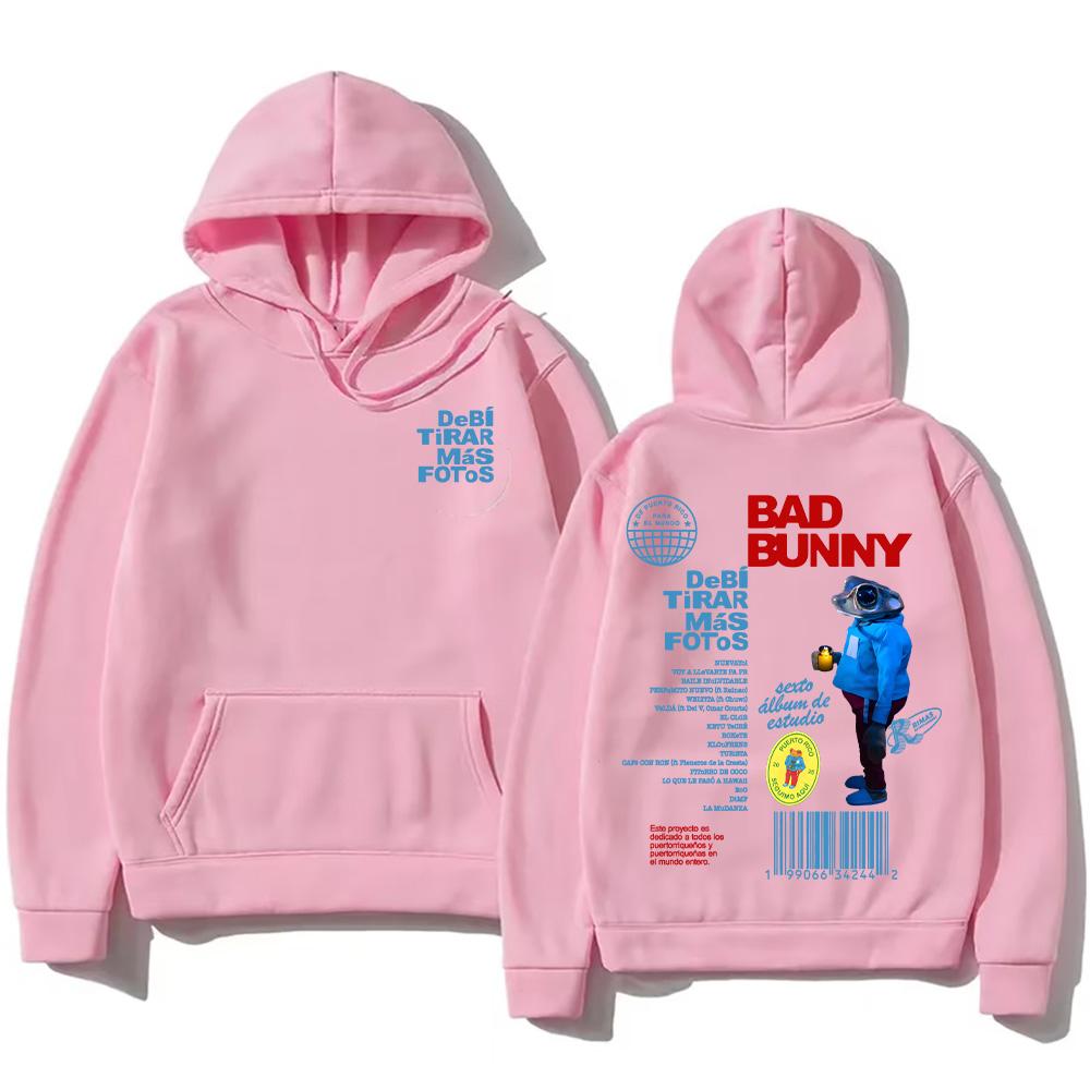 Bad Bunny DTMF Debí Tirar Más Fotos Grafické Mikiny Nové Album Módní Pulovry Podzim Ženy Muži Y2K Mikiny s Dlouhým Rukávem Volné