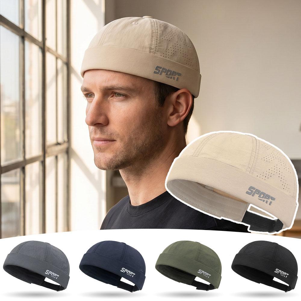 Summer Mesh Beanie Hats Sun Protection Quick-Dry Brimless Hat Women Men Streetwear Hip Hop Hat Adjustable Melon Docker Caps
