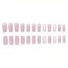 24 Pieces Of Manicure Peach Powder Love White Glossy Valentine'S Day Super Long Square Wearing Nail