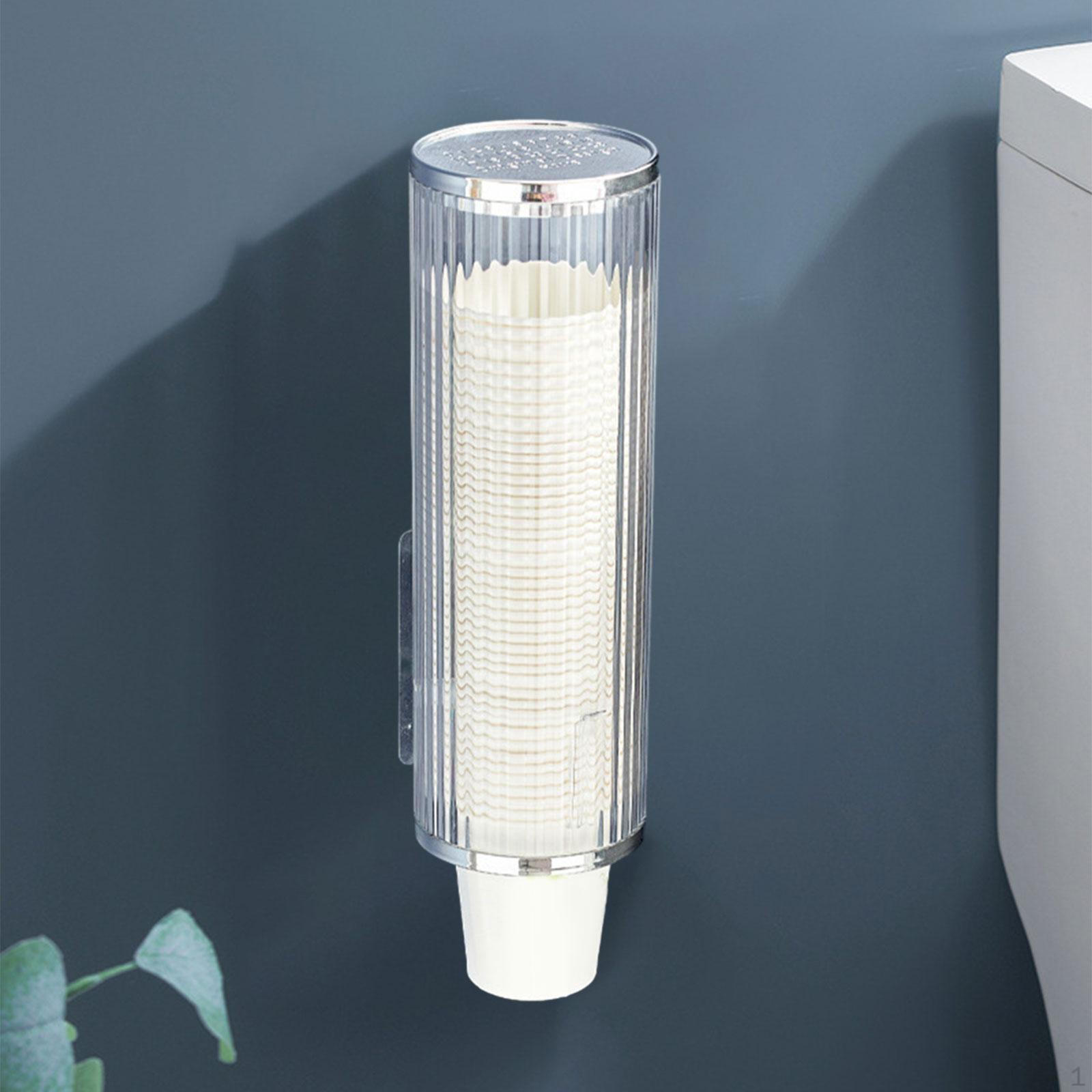 

Диспенсер для стаканчиков для ванной комнаты, одноразовые стаканчики для ополаскивателя полости рта с пастой, пыленепроницаемые, с выдвижным типом подачи воды transparent