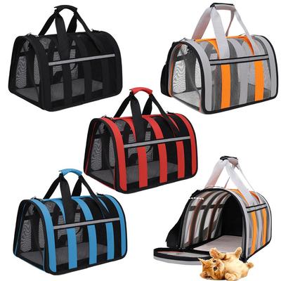 Cat Carrier Airline Approved Pet Carrier,Soft-Sided Puppy Comfort Dogs Foldable Travel Bag Port H6K1