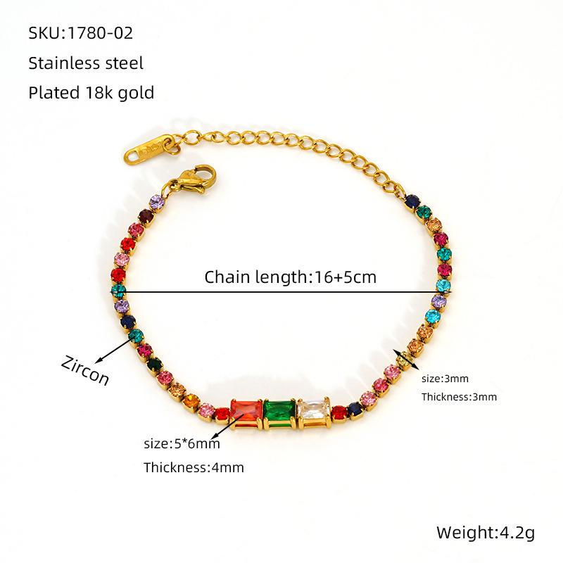 2026 European and American Zircon Tennis Chain Bracelet Women's Full Diamond Ins Niche Design Light Luxury High-end Jewelry