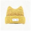 ins cute cat ears wool hat women's winter warm ear protection knitted hat showing face small versatile pullover hat