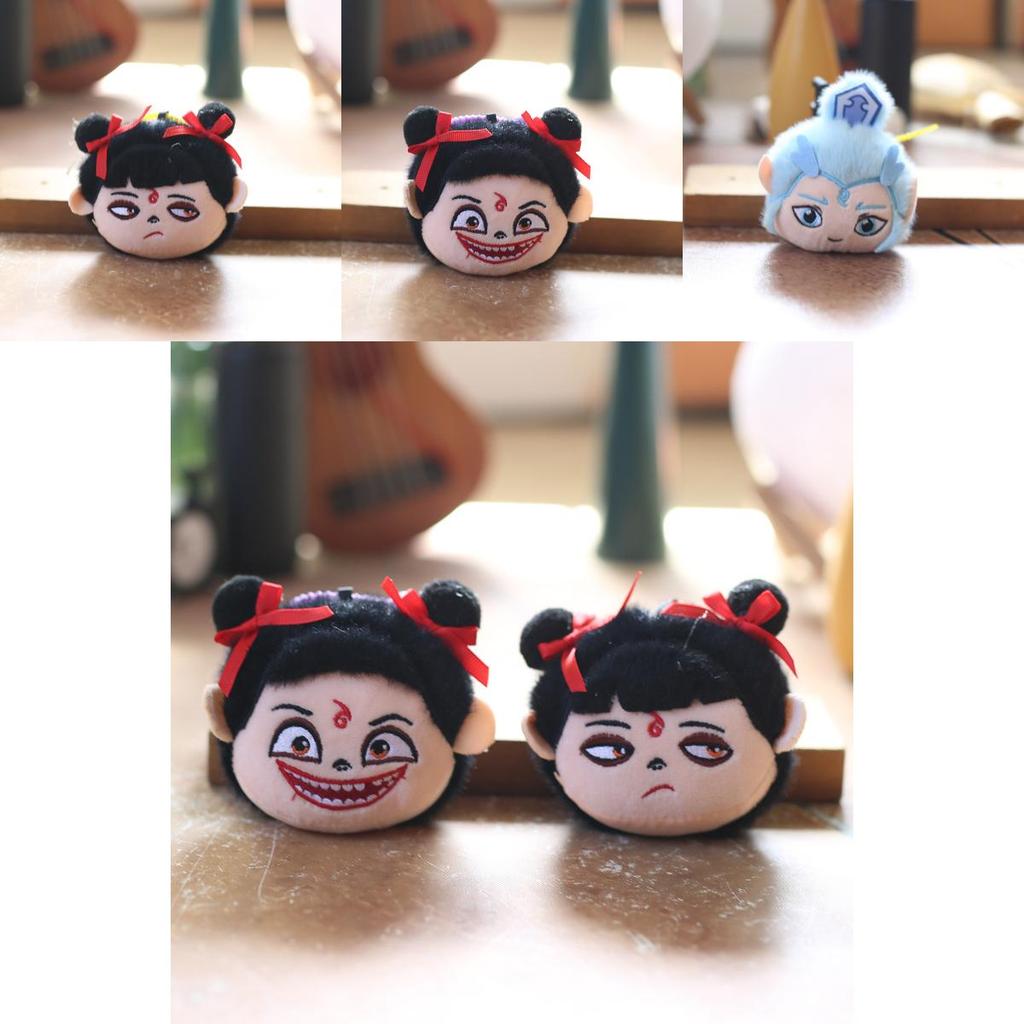 Nezha The Devils Birth Plush Keychain Super Soft Multi Face Gift For Kids Collectors