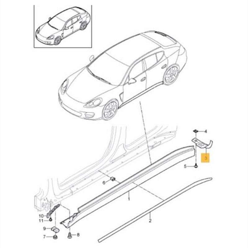 Lapače nečistot Zadní blatník Ochranné kryty proti stříkající vodě Lem blatníku Boční lišta Kola Spoiler Pro Porsche Panamera 2010-2016