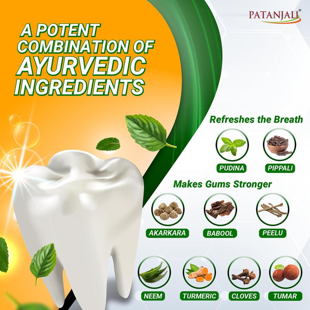 Tandkräm DANT KANTI Natural 200g + 100g + tandborste Naturligt Familjepaket