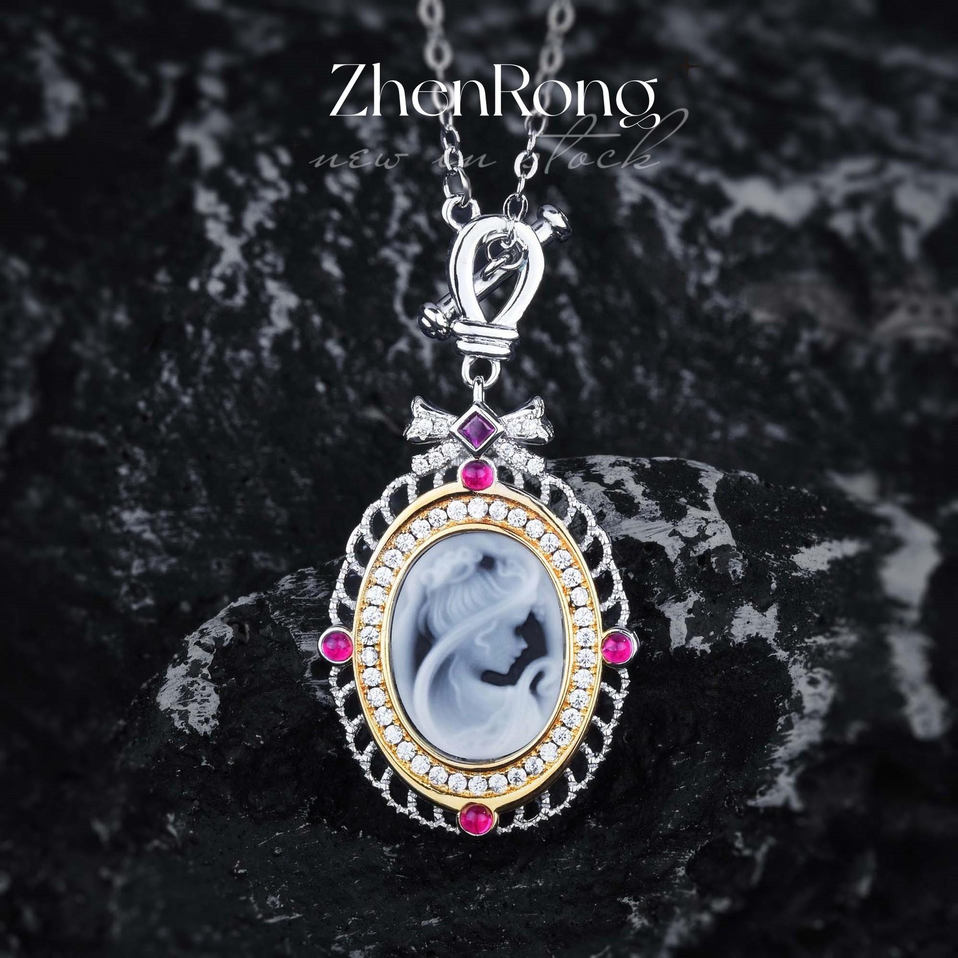 

Кулон-камея в стиле ретро, ​​французский придворный рельеф, красота, аватар, дизайнерское ожерелье принцессы и феи