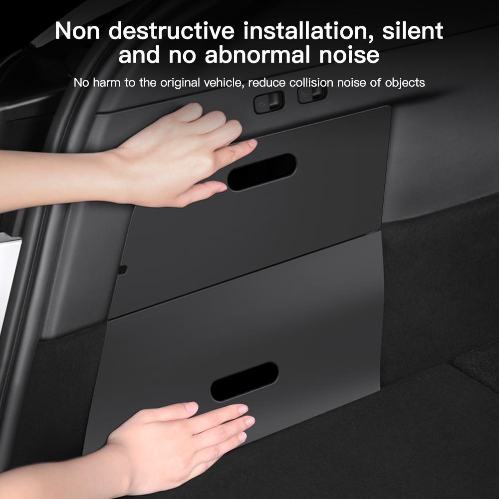 YZ For Tesla Rear 2025 Model Y Trunk Organizer Side Storage Box,Waterproof Odorless Garbage Bins Car Accessories