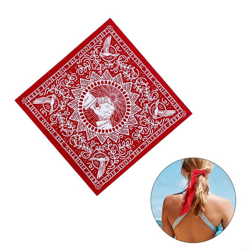 12Pcs/Pack Cotton Outdoor Street Dance Enthusiasts Hot Girl Turbans Bandana Headscarf Traveling 55X55CM Taking Photo