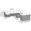 VidaXL Salon de Jardin avec Coussins 10 pcs, Canapés avec Pieds Réglables, Ensemble de Meubles d'Extérieur Patio Terrasse, 3250161