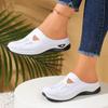 Women's Breathable Knit Slip-On Sneakers Lightweight Half Slipper, Comfortable Walking Shoes for All-Season Casual Outdoor Women's Summer Shoes