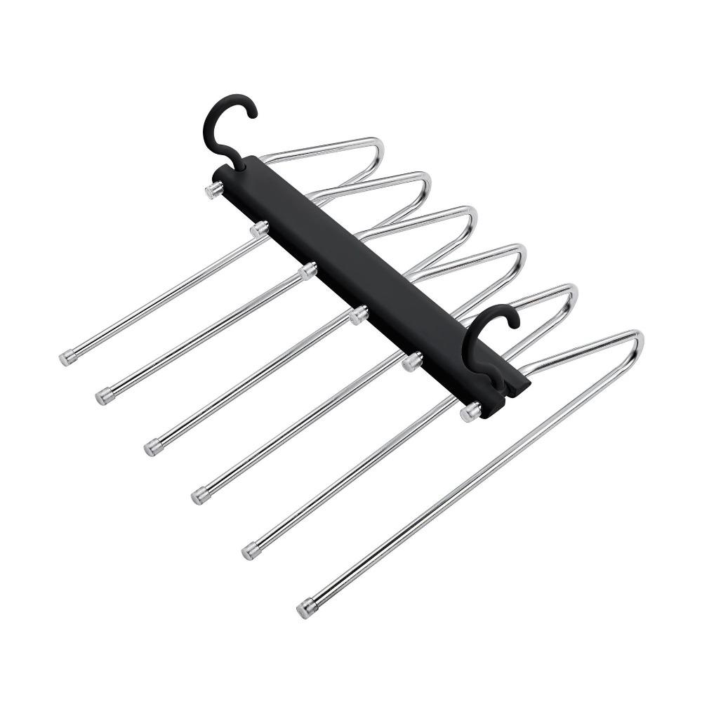 Hanging Hole Foldable Pants Hangers Stainless Steel Multifunctional Trouser Rack  Jeans