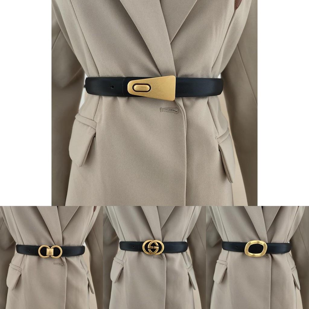 Fashion Lady Belt With Double C Metal Buckle For Denim Pants And Casual Wear