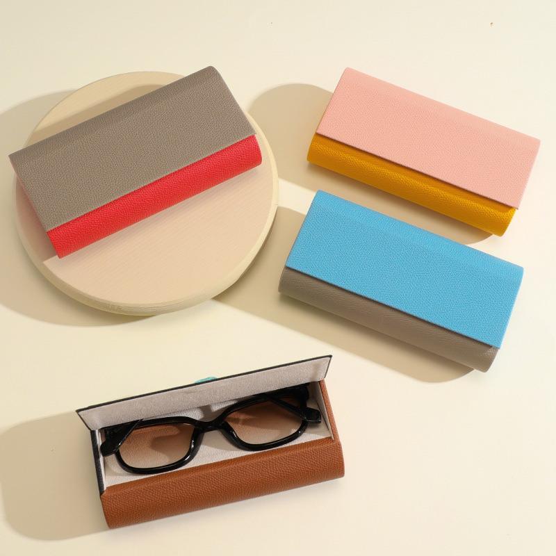 Portable Eyeglasses Protective Case Magnetic Buckle Flocking Inside Eyeglasses Sleeve Large Capacity Anti-Pressure