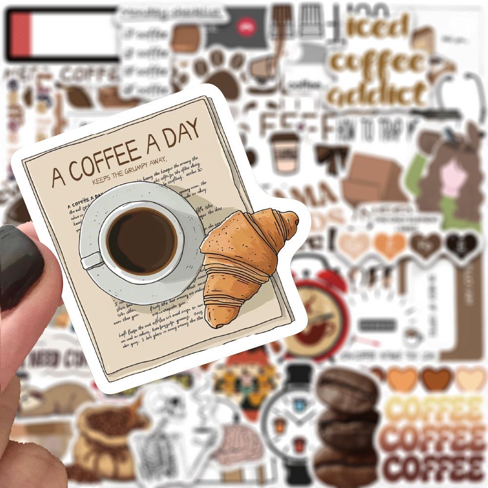 10/30/50pcs INS Style Coffee Addict Stickers Vintage Graffiti Decals DIY Notebook Phone Luggage Carftoon Decoration Sticker Pack