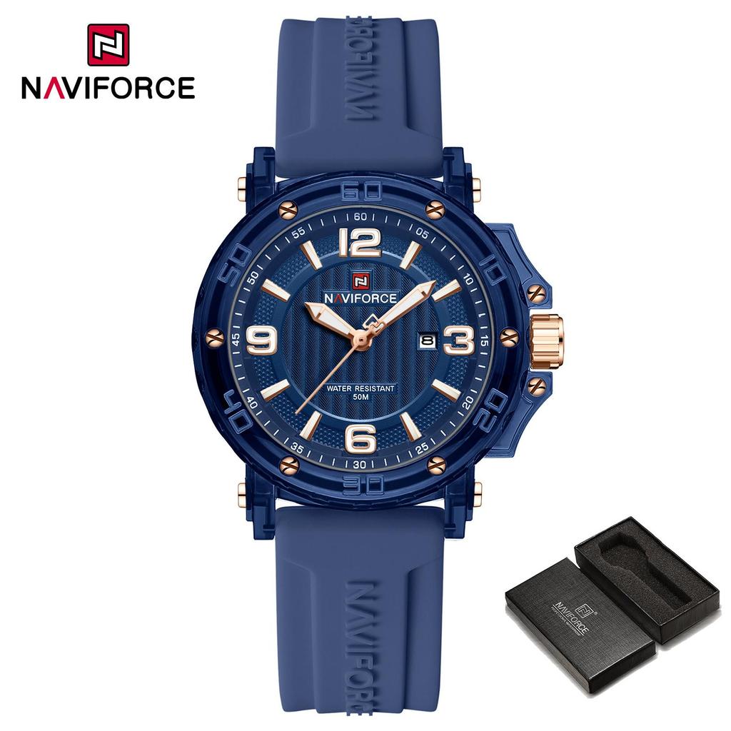 NAVIFORCE Original Women's Calendar Watch Lightweight Fashion Quartz Watch 50m Waterproof Luminous Pointer Women's Casual Watch NF7125