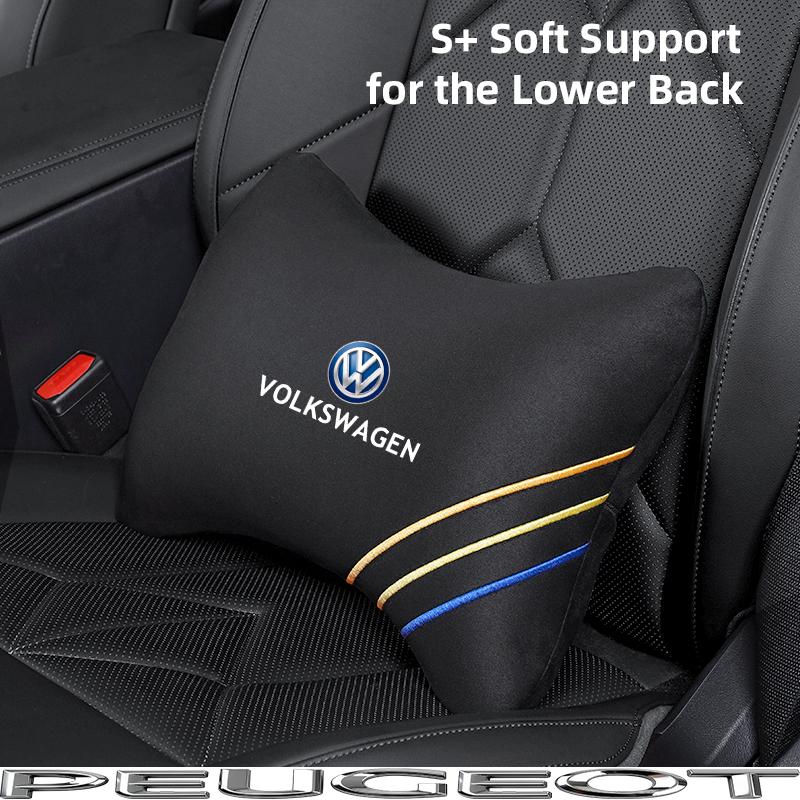 Car Headrest Cover Auto Seat Cover Head Neck Rest Pillow For VW GTI Polo Golf MK6MK7 Passat Atlas Jetta Tiguan Arteon CC Hub Cap