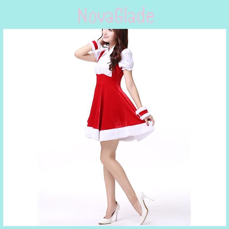 Women Deluxe Mrs Santa Claus Christmas Fancy Dress Costume For Festive Celebrations
