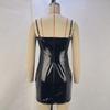 European and American Women's Sexy PU Suspender Dress - Slim Fit Hip Skirt