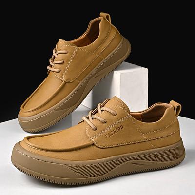 Cowhide Thick Bottom Breathable Casual Leather Shoes Men's Loafers Classic Hand-stitched Men's Shoes