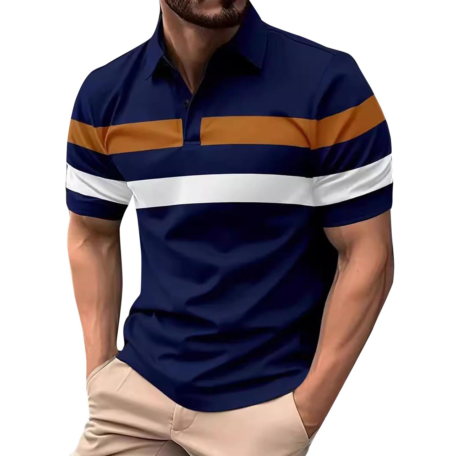 

Мужская летняя дышащая рубашка с короткими рукавами и культурой отдыха XL тёмно-синий