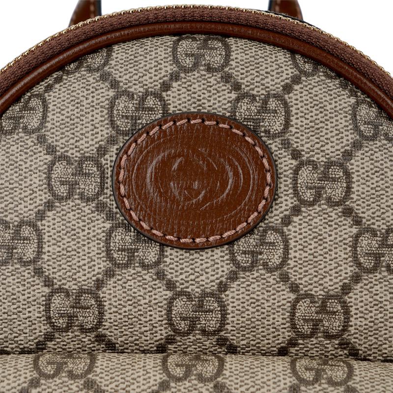 Gucci Vintage Logo Canvas And Leather Backpack Men backpack Beige Brown 725654-92TCG-8563