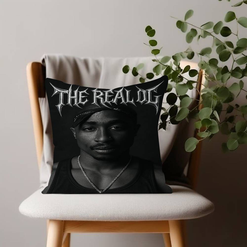 Black and White Pop Hip Hop Rapper PAC Pillow Cushion Cover Pillowcase Living Room Sofa Home Decor Customized