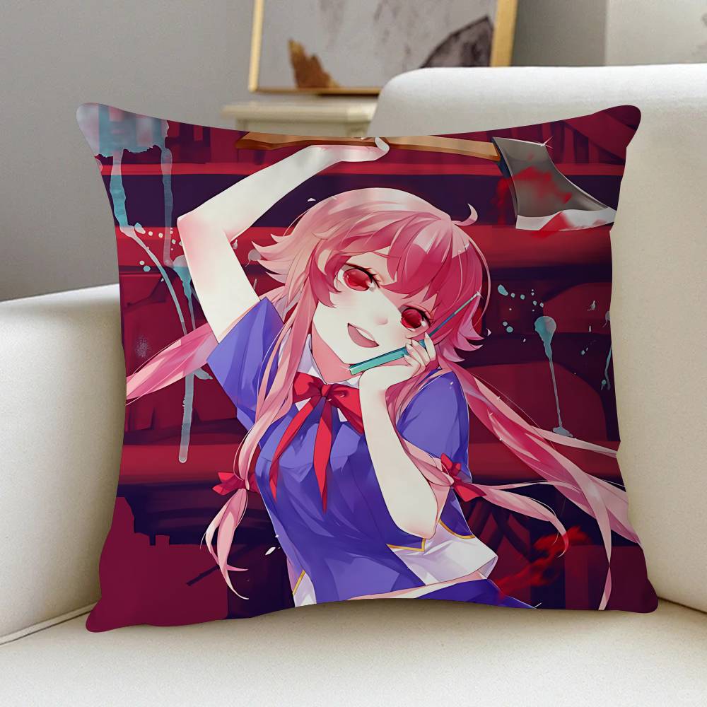 Gasai Y-Yuno Pillow Cover Sofa Cushion Cover Home Room Decoration Children Gift