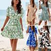 Dress Spring and Summer Elegant Printed Short Sleeve Dress