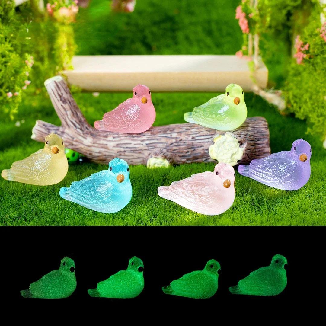 

10Pcs Miniature Pigeon Household Decoration Diy Accessories Luminous Dove Glow At Night Doll House Decoration Fairy Garden Decorate 10PCS