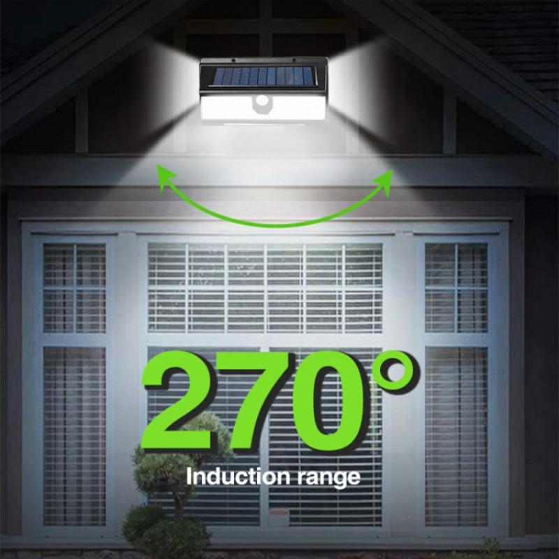 

Solar lamp 270 degrees wide -angle lighting reflector 190LED/100LED IP65 waterproof deck garage front door safety light
