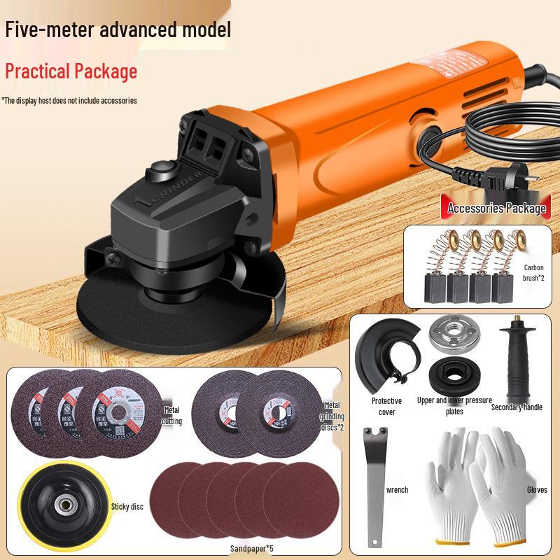 Angle Grinder: Industrial Polisher for Metal Cutting, Rust Removal & Grinding, Household Hand Tool
