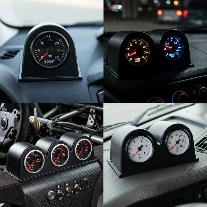 52MM Car Gauge Pod Black Single & Dual & Triple Hole Gauge Holder Racing Car Left Right Drive Bracket for 2 Inch Meter Universal