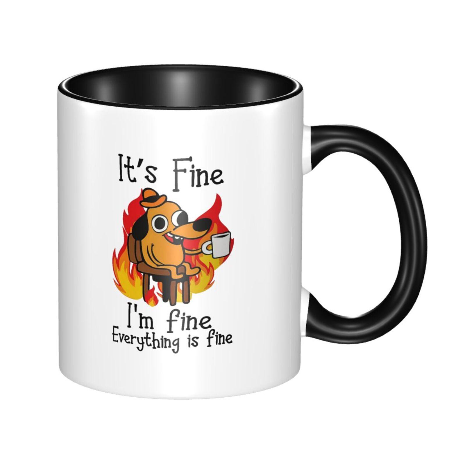 

11 унций It s Fine Funny Puppy Coffee Кружка Чайная чашка Кофейная чашка Забавные подарки на день рождения для женщин и мужчин Керамическая кружка Персонализированная чашка 301-400ml