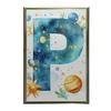 Poster Letter P In Space Poster Letter P In Space, 70X100 Cm, Dark Brown Wooden Frame, 230 Gsm Matte Paper