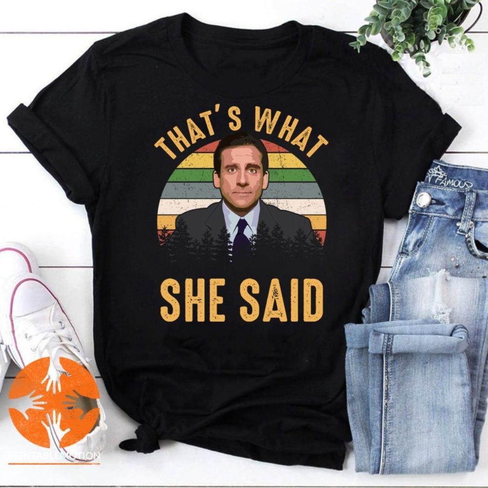 The Office Filme Thats What She Said Vintage Grafik T-Shirts Damen Mann Hohe Qualität Baumwolle T-Shirt Atmungsaktiv Kurzarm