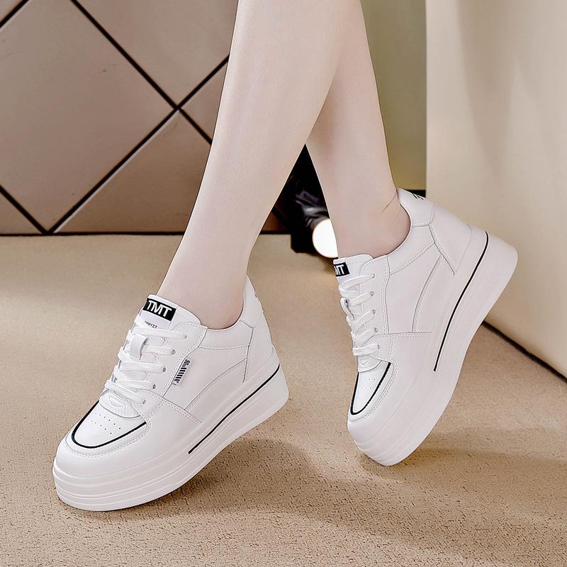 Inner heightening thick-soled women s shoes casual shoes breathable mesh shoes thin wedge heel thick-soled single shoes 34