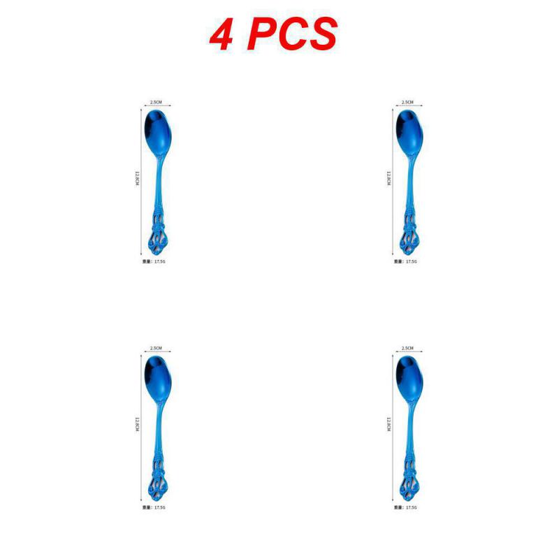 2/4/6 ST Kaffetillbehör Sked Rostfritt Stål Europeisk Stil Snidad Liten Kökstillbehör Snacks Skopa Matservis