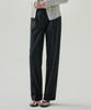 Deuloupisumeon Pin Stripe Turn-Up One-Pleat Slacks [Black]