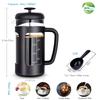 Easyworkz Heat-Resistant Glass French Press for Coffee & Tea, Soft Grip, 1000ml (8 Cups), Black