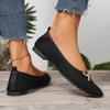 Fashion New Fashion Flats Shoes Women Square Breathable Casual Black Comfortable Work Shoes Soft Large Size Women's Shoes Zapatos Mujer