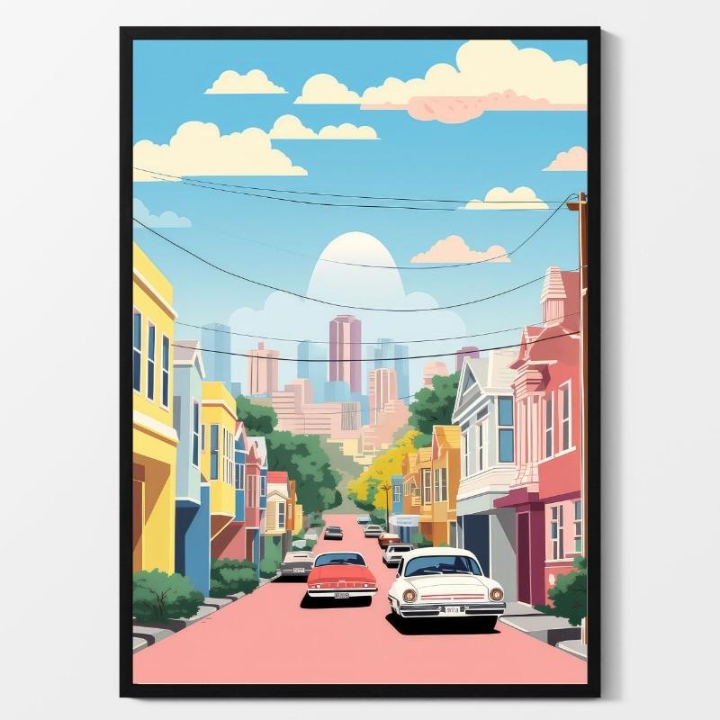 Colorful Abstract Travel Landscape Poster Greek Architectural Scenic Spots Canvas Painting Boho Wall Art Living Room Home Decor