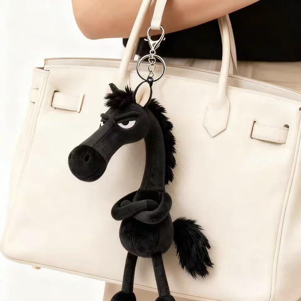

Plush Arrogance Pony Keychain For Women Bag Pendant Decoration Cute Horse Car Keychain Easter Valentine S Day Present Horse Ornament 20cm