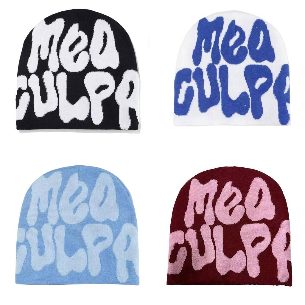 Colorful Mea Culpa Beanies Knit Cap Keep Cozy And Fashion-forward