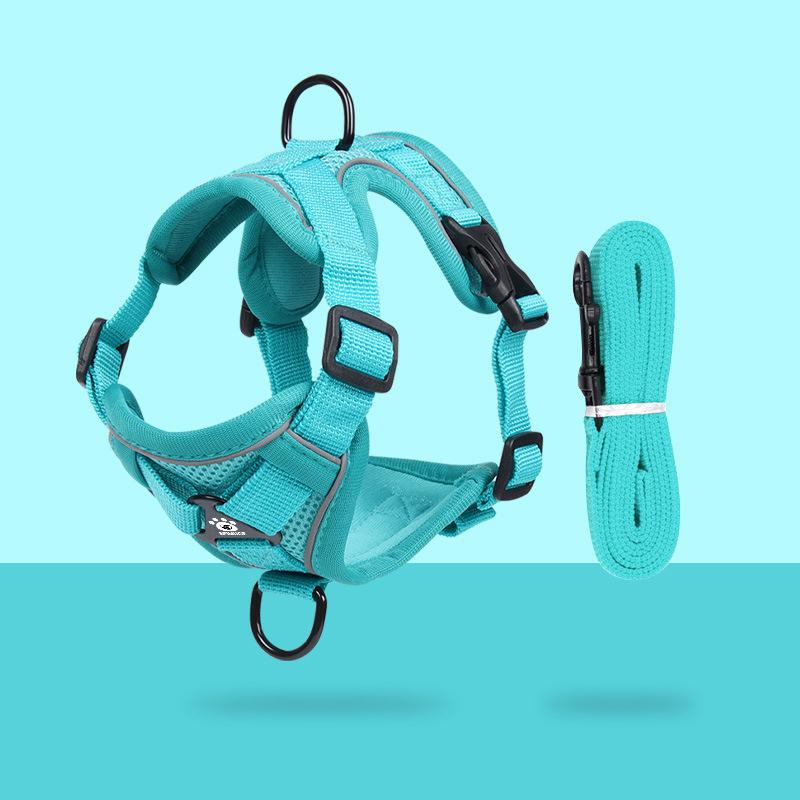 

Cat Leash Vest Style Reflective Pet Harness Anti-Escape Breathable Cat Walking Leash Small and Medium Dog Leash XL светло-синий