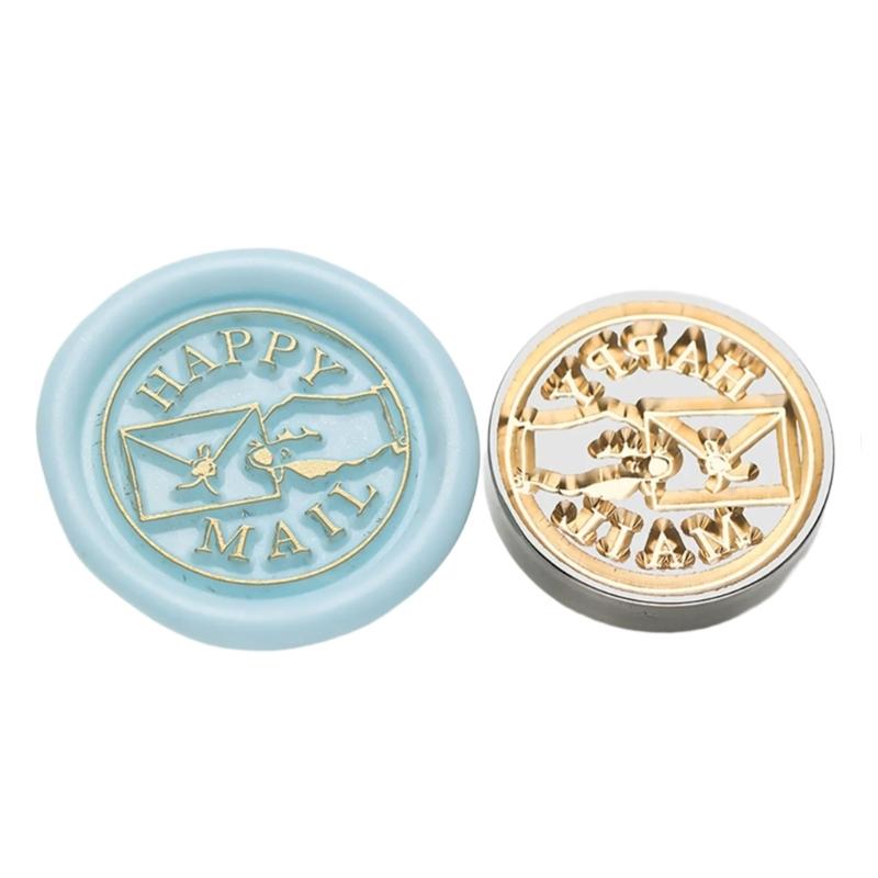 5Pcs Butterfly Rose Embossed Seal Stamp Replaceable Seal Stamp Head for Letter Envelope Christmas Card Party Invitations