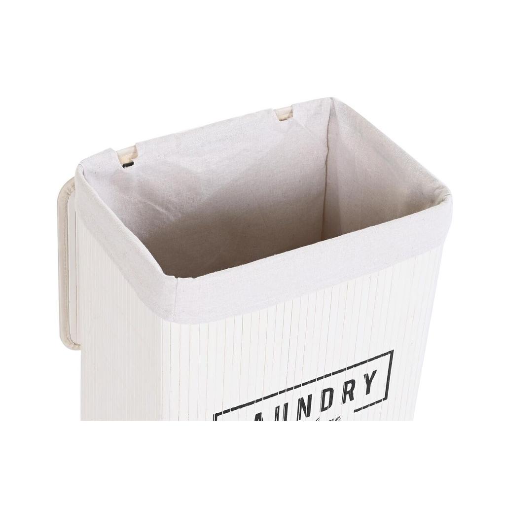 Set of Baskets DKD Home Decor White Bamboo 40 X 30 X 46 Cm (5 Pieces)