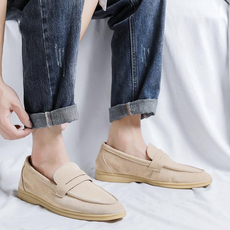 Doudou Shoes Men's Suede Men's Leather Shoes Soft Sole One Pedal Lazy Casual Shoes Summer Versatile Trendy Shoes 8225-R